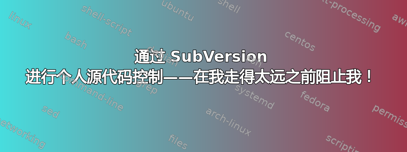 通过 SubVersion 进行个人源代码控制——在我走得太远之前阻止我！