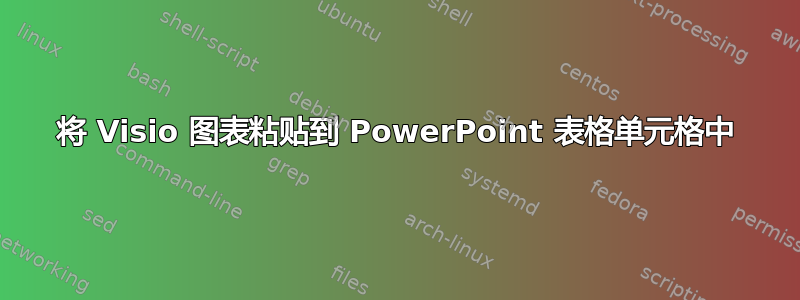 将 Visio 图表粘贴到 PowerPoint 表格单元格中