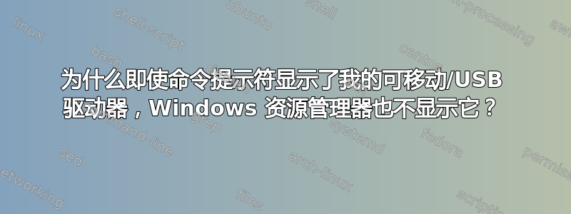 为什么即使命令提示符显示了我的可移动/USB 驱动器，Windows 资源管理器也不显示它？