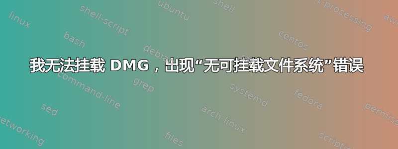 我无法挂载 DMG，出现“无可挂载文件系统”错误