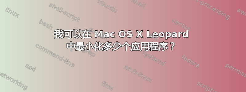 我可以在 Mac OS X Leopard 中最小化多少个应用程序？