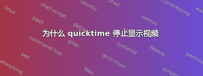 为什么 quicktime 停止显示视频