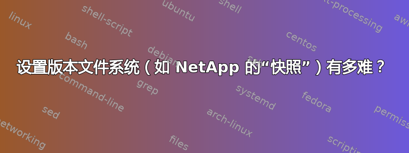 设置版本文件系统（如 NetApp 的“快照”）有多难？