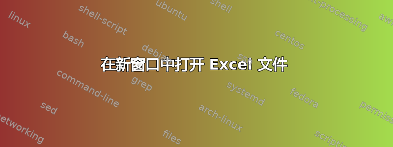 在新窗口中打开 Excel 文件