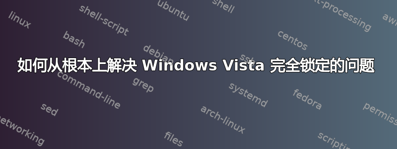 如何从根本上解决 Windows Vista 完全锁定的问题