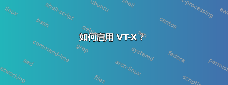 如何启用 VT-X？