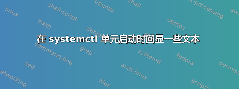 在 systemctl 单元启动时回显一些文本