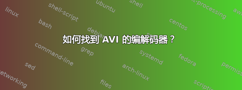 如何找到 AVI 的编解码器？