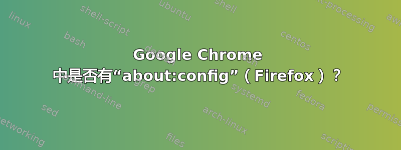 Google Chrome 中是否有“about:config”（Firefox）？