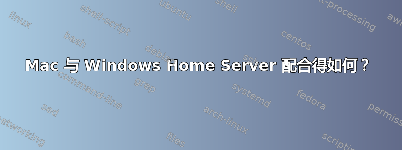 Mac 与 Windows Home Server 配合得如何？