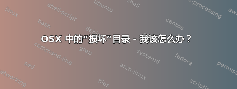 OSX 中的“损坏”目录 - 我该怎么办？