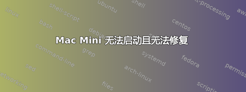 Mac Mini 无法启动且无法修复