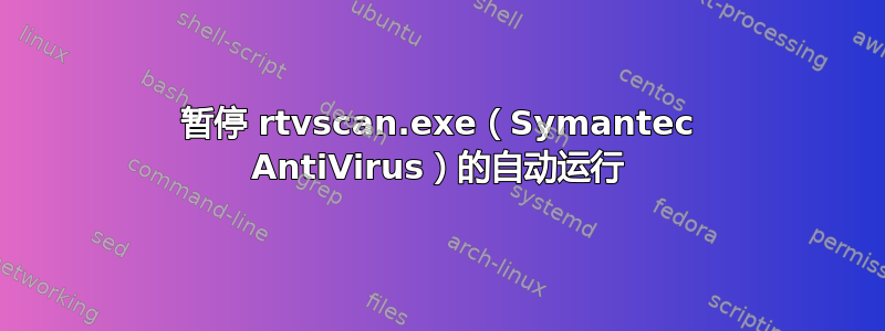 暂停 rtvscan.exe（Symantec AntiVirus）的自动运行