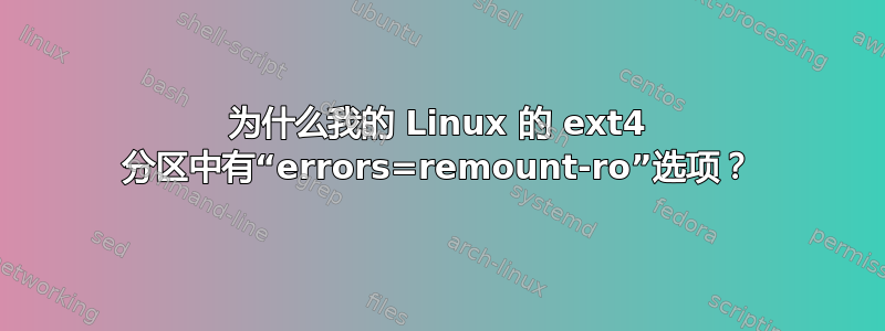 为什么我的 Linux 的 ext4 分区中有“errors=remount-ro”选项？