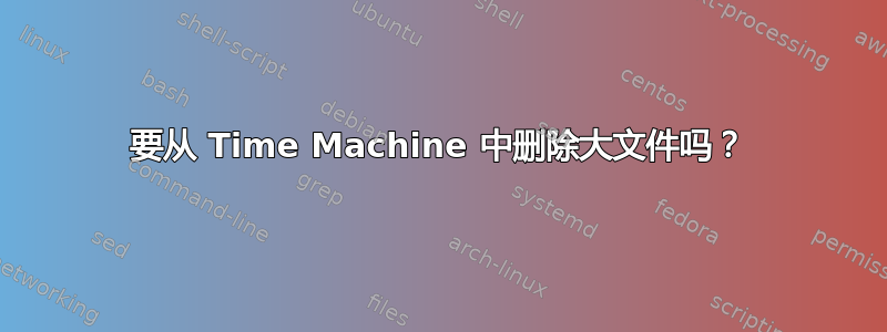 要从 Time Machine 中删除大文件吗？