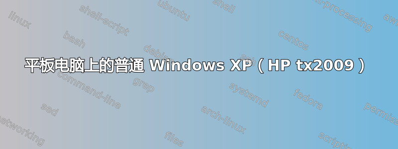 平板电脑上的普通 Windows XP（HP tx2009）