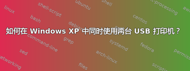 如何在 Windows XP 中同时使用两台 USB 打印机？