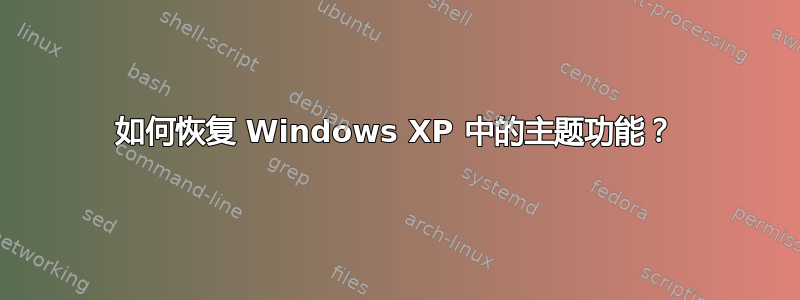 如何恢复 Windows XP 中的主题功能？