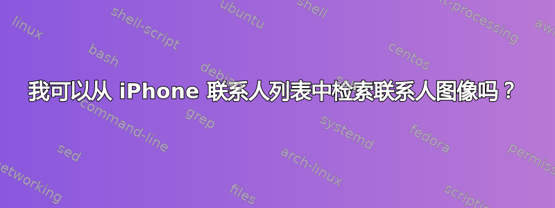 我可以从 iPhone 联系人列表中检索联系人图像吗？