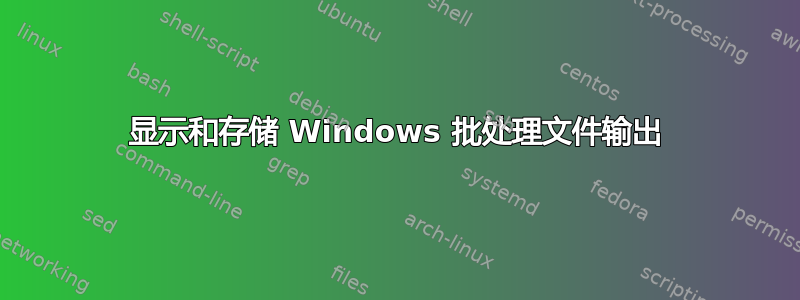 显示和存储 Windows 批处理文件输出