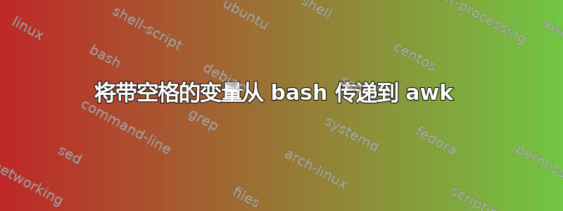 将带空格的变量从 bash 传递到 awk 