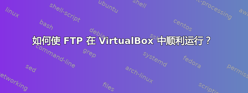 如何使 FTP 在 VirtualBox 中顺利运行？