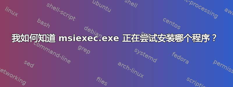 我如何知道 msiexec.exe 正在尝试安装哪个程序？