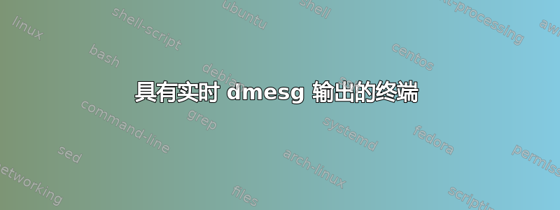 具有实时 dmesg 输出的终端