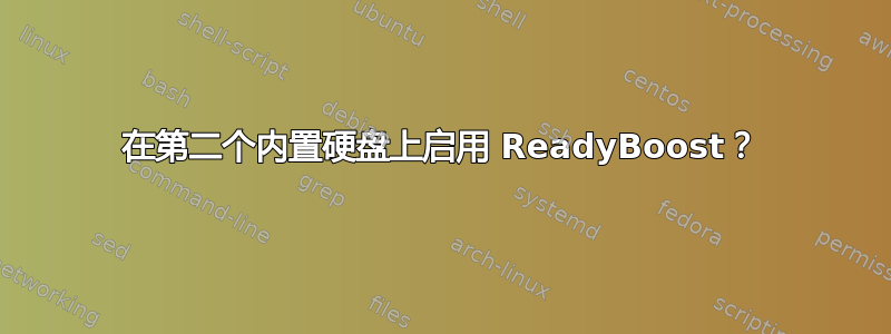 在第二个内置硬盘上启用 ReadyBoost？