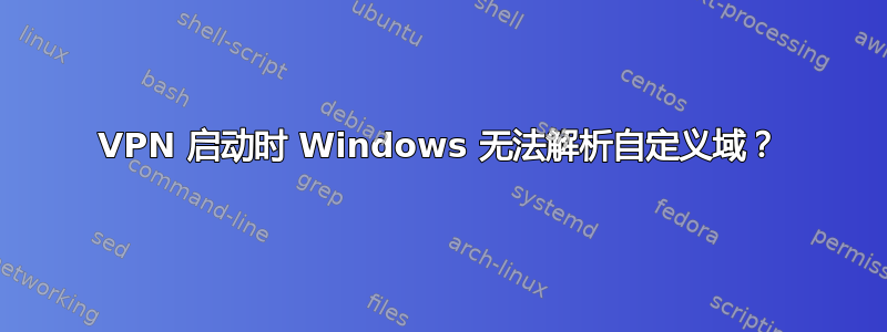 VPN 启动时 Windows 无法解析自定义域？