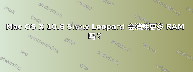 Mac OS X 10.6 Snow Leopard 会消耗更多 RAM 吗？