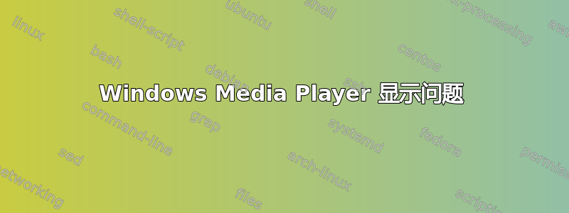 Windows Media Player 显示问题