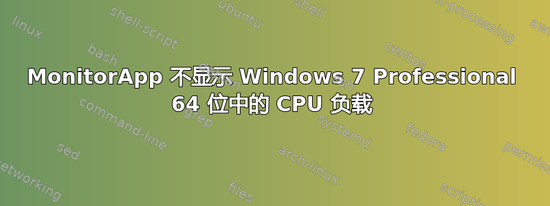 MonitorApp 不显示 Windows 7 Professional 64 位中的 CPU 负载