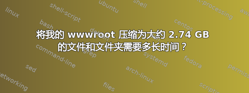 将我的 wwwroot 压缩为大约 2.74 GB 的文件和文件夹需要多长时间？