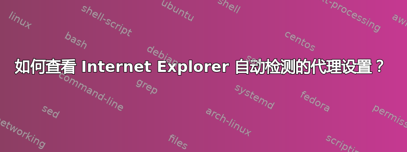 如何查看 Internet Explorer 自动检测的代理设置？