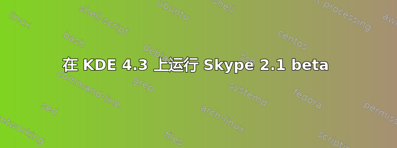 在 KDE 4.3 上运行 Skype 2.1 beta