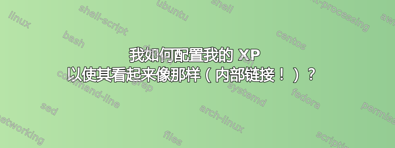 我如何配置我的 XP 以使其看起来像那样（内部链接！）？ 