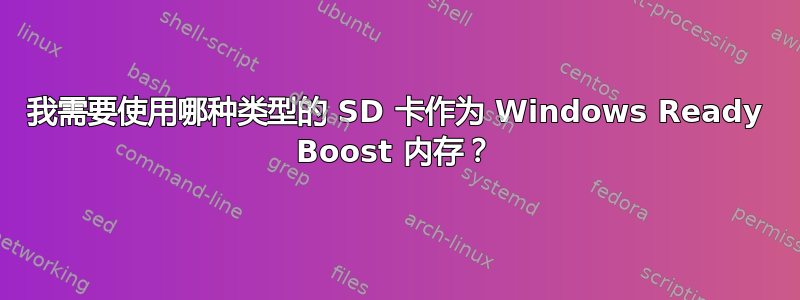 我需要使用哪种类型的 SD 卡作为 Windows Ready Boost 内存？