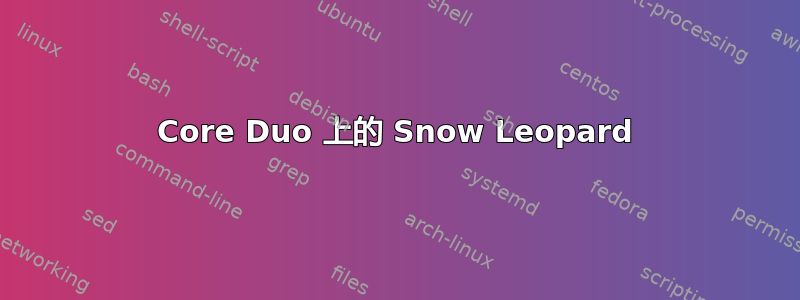 Core Duo 上的 Snow Leopard