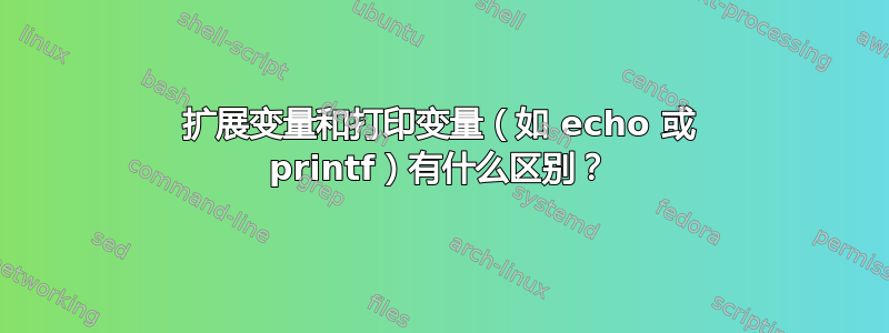 扩展变量和打印变量（如 echo 或 printf）有什么区别？