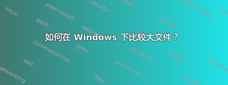 如何在 Windows 下比较大文件？