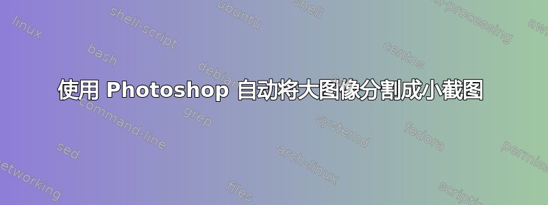 使用 Photoshop 自动将大图像分割成小截图