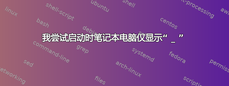 我尝试启动时笔记本电脑仅显示“ _ ”