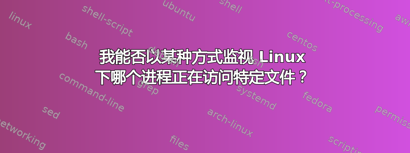 我能否以某种方式监视 Linux 下哪个进程正在访问特定文件？