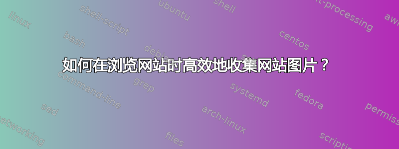 如何在浏览网站时高效地收集网站图片？