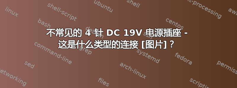 不常见的 4 针 DC 19V 电源插座 - 这是什么类型的连接 [图片]？