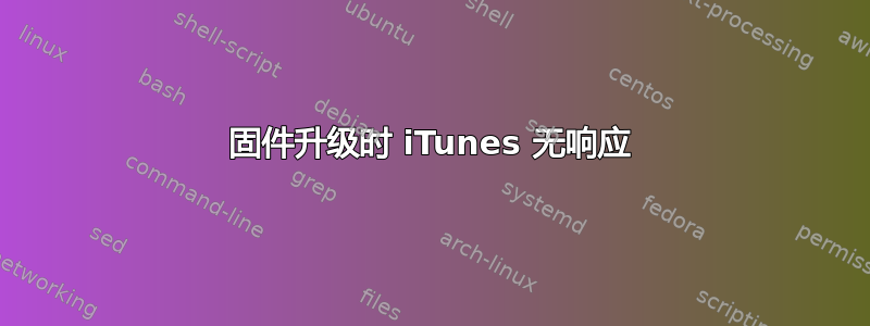 固件升级时 iTunes 无响应