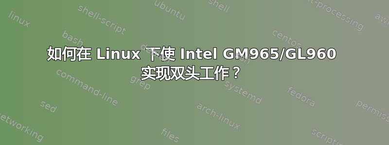 如何在 Linux 下使 Intel GM965/GL960 实现双头工作？