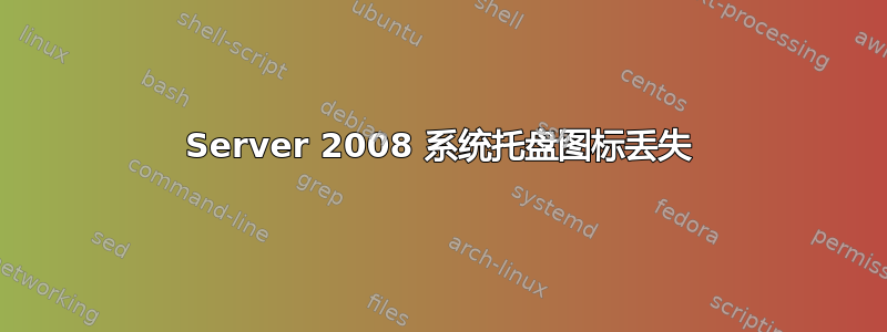 Server 2008 系统托盘图标丢失