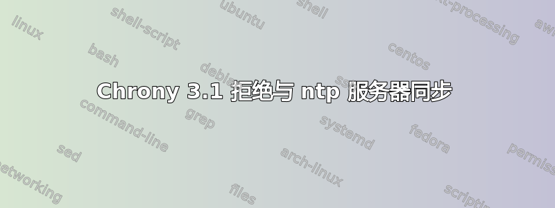 Chrony 3.1 拒绝与 ntp 服务器同步